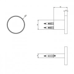 GESSI Origini Крючок настенный. В комплект входит отделочная вставка., цвет Black Metal Brushed PVD