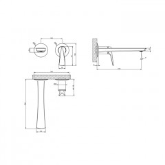 GESSI VENTAGLIO Внешняя часть настенного смесителя для раковины, цвет: Warm Bronze Br PVD