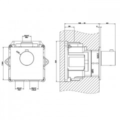 GESSI 316 Встраиваемый термостатический смеситель на 1 источник, резьба 3/4" (внешняя часть), цвет: brushed black metal pvd