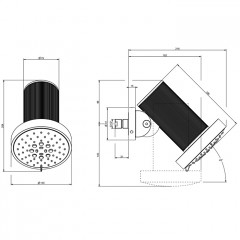 GESSI 316 RIGATO Верхний душ 135 мм., с настенным креплением, 3 режима, цвет Steel Brushed