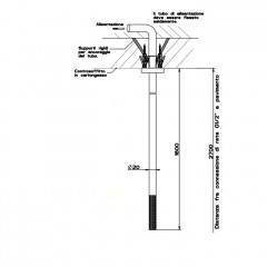 GESSI 316 Излив потолочный с удаленным управлением (не входит в комплект), цвет: steel brushed