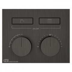 Gessi Hi-Fi Термостат для душа, с включением до 2 источников одновременно (внешняя часть), цвет: Black Metal Brushed PVD