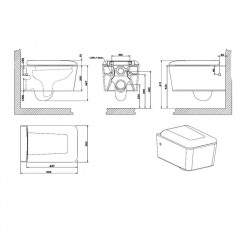 GESSI Унитаз подвесной 558х362 мм., в комплекте с крышкой-сиденьем с механизмом Soft Close, фурнитура хром, цвет белый глянцевый