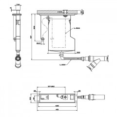 Gessi Rettangolo Система сбора воды для ручного душа с убирающимся шлангом при монтаже на борт ванны, цвет: хром