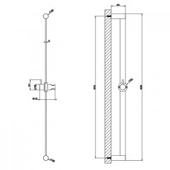 GESSI 316 Штанга для душа, цвет: steel brushed