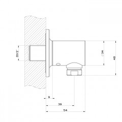 GESSI INCISO Вывод воды на 1/2", цвет: finox