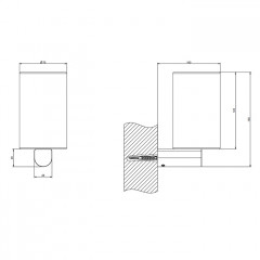 GESSI Rilievo Стакан настенный, цвет: nero XL