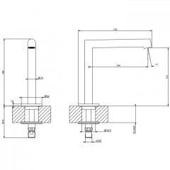 GESSI INGRANAGGIO Излив отдельностоящий, цвет Black Metal Brushed PVD