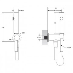 Gessi Ingranaggio Гидроёршик настенный на 1/2", цвет: хром