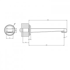 GESSI VENTI20 Излив для ванны 209 мм., настенный, цвет Antique Brass
