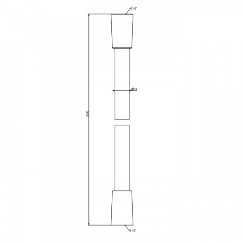 Gessi Шланг для душа с коническим соединением на 1/2", длина: 200 см, цвет: Black XL