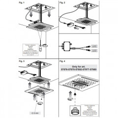 Gessi Colour Внешняя часть душ. системы 500х500 мм, 3 режима, хромотерапия, цвет: Gold PVD