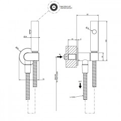 GESSI ELEGANZA Гигиенический душ с настенным держателем с подводом воды и шлангом 1250 мм., цвет Copper PVD