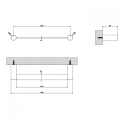 GESSI 316 Полотенцедержатель, 30 см, цвет: brushed black metal pvd