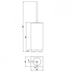 Gessi Rettangolo Ершик для унитаза напольный, цвет: хром/черный