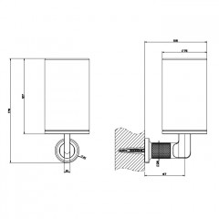 GESSI INCISO Стакан настенный, цвет: черный/хром