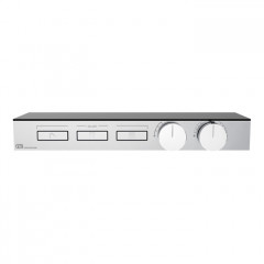Gessi Hi-Fi Термостат для душа, с вкл. до 3 источников одновременно (внешняя часть), с полкой из черного мат. стекла, цвет: хром