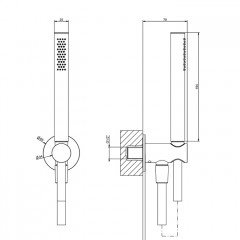 GESSI 316 Душевой комплект, + вывод, держатель, шланг 1,50 м и душевая лейка, цвет: warm bronze brushed pvd