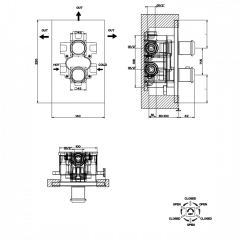 GESSI Встраиваемая часть термостатического смесителя (до 3-х источников)