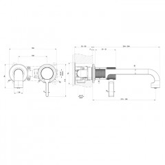 GESSI INCISO Встраиваемый смеситель для раковины с изливом 219-189мм (внешние части), цвет: Finox Brushed Nickel