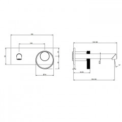 Gessi Anello Смеситель настенный, с изливом 149-169 мм, цвет хром (внешняя часть)