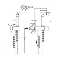 Gessi Origini Гигиенический душ, шланг 1250 мм, цвет: Copper Brushed PVD