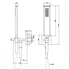 Gessi Eleganza Душевой комплект: вывод на 1/2", держатель, шланг 1,5м и душевая лейка, цвет: хром