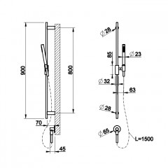 Gessi Anello Штанга в комплекте с душевой лейкой, шланг 1,50 м и вывод воды, цвет: хром
