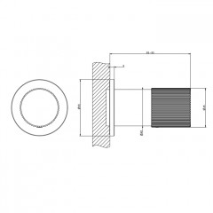 GESSI HABITO RIGATO Смеситель настенный встраиваемый, однорычажный, внешняя часть, цвет Black Metal PVD