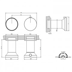 GESSI Origini Внешние части встроенного термост смесителя для ванны на 2 позиц, в компл с отд вставкой, цвет: Black Metal Brushed PVD