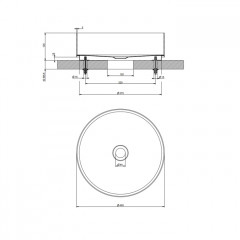 GESSI 316 Раковина 400 мм., для установки на столешницу, без перелива, нержавеющая сталь, цвет черный матовый