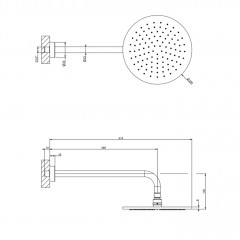 GESSI Origini Верхний душ с кронштейном, настенный ,защитой от известкового налета, цвет: хром