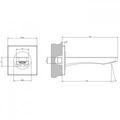 GESSI Rilievo Излив для ванны с удаленным управлением (не входит в комплект)., цвет: хром