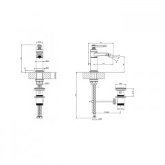 GESSI VENTI20 Смеситель для биде на 1 отверстие, однорычажный, в комплекте с донным клапаном, цвет Black Metal PVD