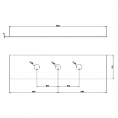 GESSI 316 Пластина на 3 отверстия для монтажного бокса, цвет: brushed black metal pvd