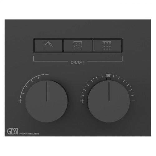 Gessi Hi-Fi Термостат для душа, с включением до 3 источников одновременно (внешняя часть), цвет: Black XL