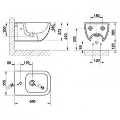 Gessi Goccia Биде подвесное с 1 отверстием под смеситель, цвет: белый
