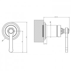 GESSI VENTI20 Смеситель встраиваемый, однорычажный, внешняя часть, цвет Brushed Brass PVD