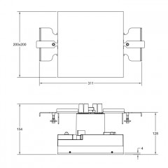 GESSI BINARIO Модуль 200х200 мм., хромотерапия, установка Shift-Fix, цвет Mirror Steel