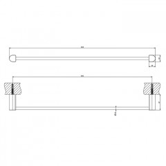 GESSI Rilievo Полотенцедержатель, 60 см, цвет: nero XL