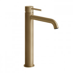 GESSI 316 Смеситель для раковины на 1 отверстие, высокий h=305мм, без донного клапана, излив 155мм, цвет: warm bronze brushed pvd