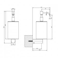 GESSI Rilievo Дозатор для жидкого мыла настенный, цвет: черный/nero XL