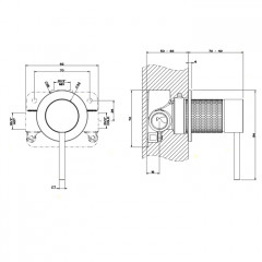 GESSI 316 Встраиваемый смеситель на 1/2" на 1 источник (внешняя часть), цвет: steel brushed