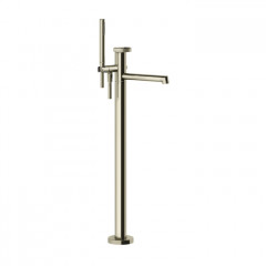 GESSI ANELLO Смеситель для ванны напольный, с ручным душем и шлангом 1500 мм., внешняя часть, цвет Finox Brushed Nickel