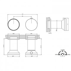GESSI ORIGINI Смеситель настенный встраиваемый, термостатический, с перекл на 2 полож, в компл с отдел вставк, внешн часть, цвет хром