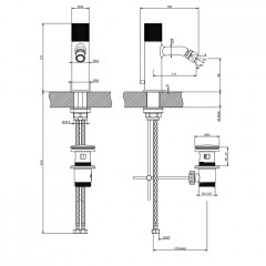 GESSI HABITO RIGATO Смеситель для биде на 1 отверстие, однорычажный, в комплекте с донным клапаном, цвет хром
