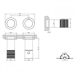 GESSI HABITO TRAME Смеситель настенный встраиваемый, термостатический, с переключателем на 2 положения, внешняя часть, цвет Black Metal PVD