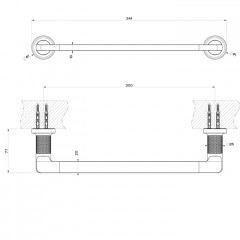GESSI INCISO Полотенцедержатель, 30 см, цвет: nero XL