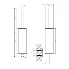 GESSI 316 Ершик настенный, цвет белая колба/Black XL