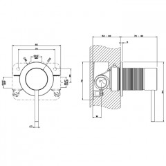 GESSI 316 Встраиваемый смеситель на 1/2" на 1 источник (внешняя часть), цвет: brushed black metal pvd